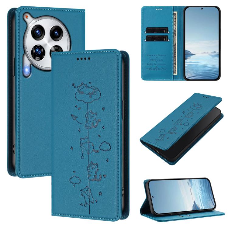 Cute Cats Embossed Magnetic RFID Vegan Leather Phone Case, For Tecno Camon 30 Premier, For Tecno Camon 30 5G / 4G, For Tecno Spark 20 Pro+ 4G, For Tecno Spark 20 Pro / Infinix Hot 40 4G, For Tecno Spark Go 2024 / 20 4G, For Tecno Pova 5 Pro 5G         ...