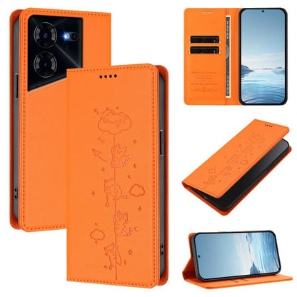 Cute Cats Embossed Magnetic RFID Vegan Leather Phone Case, For Tecno Camon 30 Premier, For Tecno Camon 30 5G / 4G, For Tecno Spark 20 Pro+ 4G, For Tecno Spark 20 Pro / Infinix Hot 40 4G, For Tecno Spark Go 2024 / 20 4G, For Tecno Pova 5 Pro 5G         ...