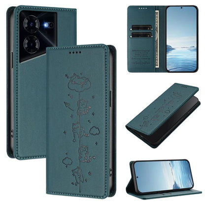 Cute Cats Embossed Magnetic RFID Vegan Leather Phone Case, For Tecno Camon 30 Premier, For Tecno Camon 30 5G / 4G, For Tecno Spark 20 Pro+ 4G, For Tecno Spark 20 Pro / Infinix Hot 40 4G, For Tecno Spark Go 2024 / 20 4G, For Tecno Pova 5 Pro 5G         ...