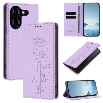 Cute Cats Embossed Magnetic RFID Vegan Leather Phone Case, For Tecno Camon 30 Premier, For Tecno Camon 30 5G / 4G, For Tecno Spark 20 Pro+ 4G, For Tecno Spark 20 Pro / Infinix Hot 40 4G, For Tecno Spark Go 2024 / 20 4G, For Tecno Pova 5 Pro 5G         ...