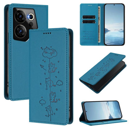 Cute Cats Embossed Magnetic RFID Vegan Leather Phone Case, For Tecno Camon 30 Premier, For Tecno Camon 30 5G / 4G, For Tecno Spark 20 Pro+ 4G, For Tecno Spark 20 Pro / Infinix Hot 40 4G, For Tecno Spark Go 2024 / 20 4G, For Tecno Pova 5 Pro 5G         ...