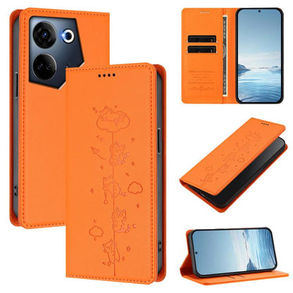 Cute Cats Embossed Magnetic RFID Vegan Leather Phone Case, For Tecno Camon 20 Pro 5G, For Tecno Camon 20 / 20 Pro 4G, For Tecno Spark Go 2023 / Pop 7, For Tecno Spark 10 5G, For Tecno Spark 10C / 10 4G, For Tecno Spark 10 Pro 4G