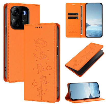 Cute Cats Embossed Magnetic RFID Vegan Leather Phone Case, For Tecno Camon 20 Pro 5G, For Tecno Camon 20 / 20 Pro 4G, For Tecno Spark Go 2023 / Pop 7, For Tecno Spark 10 5G, For Tecno Spark 10C / 10 4G, For Tecno Spark 10 Pro 4G