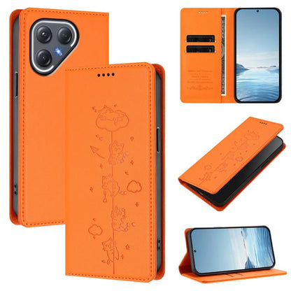 Cute Cats Embossed Magnetic RFID Vegan Leather Phone Case, For Tecno Spark 40 4G, For Tecno Pova 7 Ultra 5G, For Tecno Spark Go 1S / Go 1, For Tecno Camon 40 Pro 4G, For Tecno Camon 40 Premier, For Tecno Camon 40 4G, For Tecno Spark 30C 5G / Pop 9 5G  ...