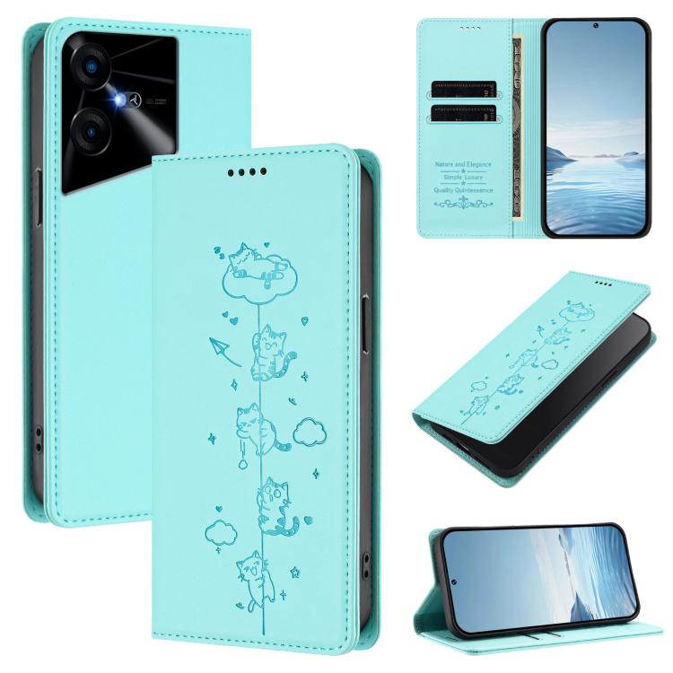 Cute Cats Embossed Magnetic RFID Vegan Leather Phone Case, For Tecno Camon 30 Premier, For Tecno Camon 30 5G / 4G, For Tecno Spark 20 Pro+ 4G, For Tecno Spark 20 Pro / Infinix Hot 40 4G, For Tecno Spark Go 2024 / 20 4G, For Tecno Pova 5 Pro 5G         ...