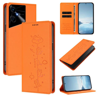 Cute Cats Embossed Magnetic RFID Vegan Leather Phone Case, For Tecno Camon 30 Premier, For Tecno Camon 30 5G / 4G, For Tecno Spark 20 Pro+ 4G, For Tecno Spark 20 Pro / Infinix Hot 40 4G, For Tecno Spark Go 2024 / 20 4G, For Tecno Pova 5 Pro 5G         ...