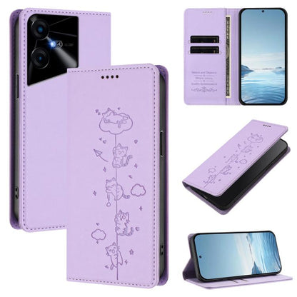 Cute Cats Embossed Magnetic RFID Vegan Leather Phone Case, For Tecno Camon 30 Premier, For Tecno Camon 30 5G / 4G, For Tecno Spark 20 Pro+ 4G, For Tecno Spark 20 Pro / Infinix Hot 40 4G, For Tecno Spark Go 2024 / 20 4G, For Tecno Pova 5 Pro 5G         ...