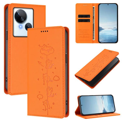 Cute Cats Embossed Magnetic RFID Vegan Leather Phone Case, For Tecno Camon 20 Pro 5G, For Tecno Camon 20 / 20 Pro 4G, For Tecno Spark Go 2023 / Pop 7, For Tecno Spark 10 5G, For Tecno Spark 10C / 10 4G, For Tecno Spark 10 Pro 4G