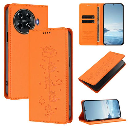 Cute Cats Embossed Magnetic RFID Vegan Leather Phone Case, For Tecno Camon 30 Premier, For Tecno Camon 30 5G / 4G, For Tecno Spark 20 Pro+ 4G, For Tecno Spark 20 Pro / Infinix Hot 40 4G, For Tecno Spark Go 2024 / 20 4G, For Tecno Pova 5 Pro 5G         ...