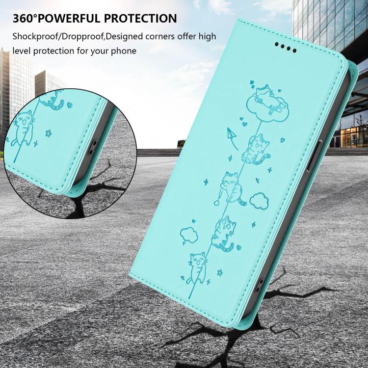 Cute Cats Embossed Magnetic RFID Vegan Leather Phone Case, For Tecno Spark 30 Pro 4G, For Tecno Spark 30 4G, For Tecno Spark Go 5G 2025 / Infinix Hot 60i 5G, For Tecno Spark 30C 4G, For Tecno Spark 20 Pro 5G, For Tecno Spark 10 Pro Magic Magenta       ...