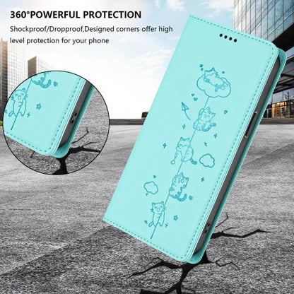 Cute Cats Embossed Magnetic RFID Vegan Leather Phone Case, For Tecno Spark 30 Pro 4G, For Tecno Spark 30 4G, For Tecno Spark Go 5G 2025 / Infinix Hot 60i 5G, For Tecno Spark 30C 4G, For Tecno Spark 20 Pro 5G, For Tecno Spark 10 Pro Magic Magenta       ...