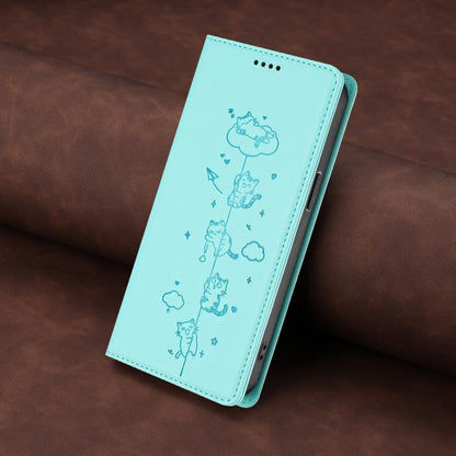 Cute Cats Embossed Magnetic RFID Vegan Leather Phone Case, For Tecno Spark 30 Pro 4G, For Tecno Spark 30 4G, For Tecno Spark Go 5G 2025 / Infinix Hot 60i 5G, For Tecno Spark 30C 4G, For Tecno Spark 20 Pro 5G, For Tecno Spark 10 Pro Magic Magenta       ...