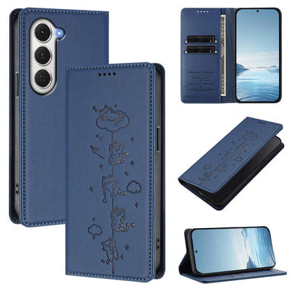 Cute Cats Embossed Magnetic RFID Vegan Leather Phone Case, For Tecno Camon 50 Pro 4G, For Tecno Camon 50 4G, For Tecno Pova Slim 5G / Spark Slim 4G, For Tecno Spark 40C, For Tecno Pova 7 Pro 5G, For Tecno Pova 7 5G, For Tecno Pop 10 / Infinix Smart 10 ...