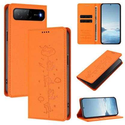 Cute Cats Embossed Magnetic RFID Vegan Leather Phone Case, For Tecno Spark 30 Pro 4G, For Tecno Spark 30 4G, For Tecno Spark Go 5G 2025 / Infinix Hot 60i 5G, For Tecno Spark 30C 4G, For Tecno Spark 20 Pro 5G, For Tecno Spark 10 Pro Magic Magenta       ...