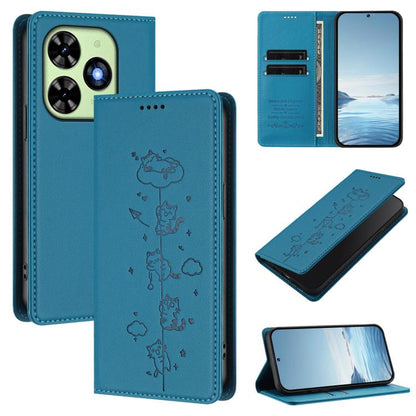 Cute Cats Embossed Magnetic RFID Vegan Leather Phone Case, For Tecno Camon 30 Premier, For Tecno Camon 30 5G / 4G, For Tecno Spark 20 Pro+ 4G, For Tecno Spark 20 Pro / Infinix Hot 40 4G, For Tecno Spark Go 2024 / 20 4G, For Tecno Pova 5 Pro 5G         ...