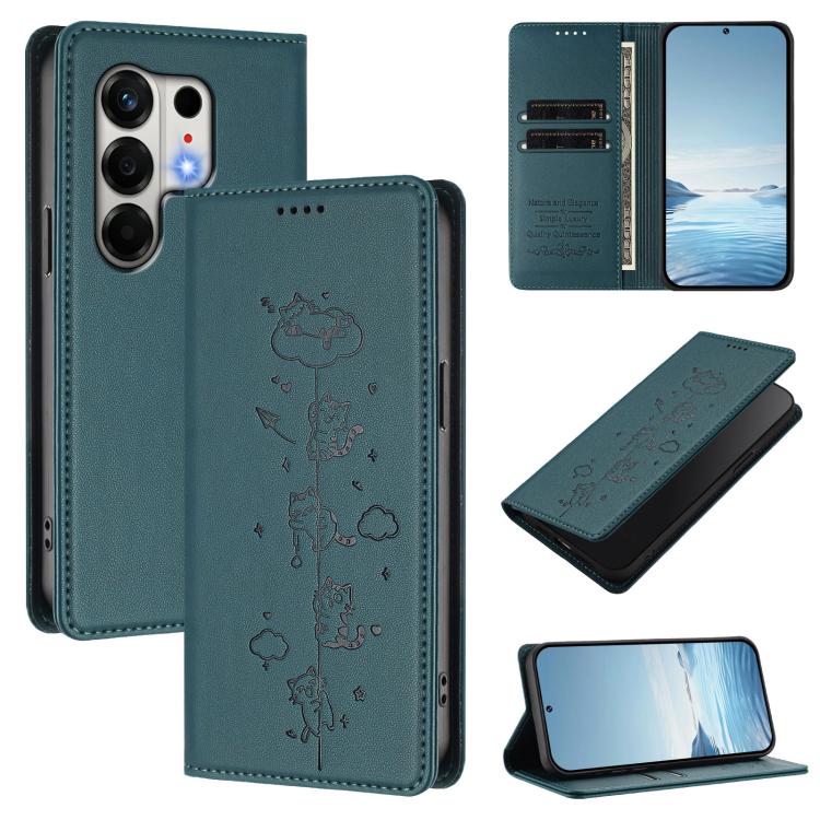 Cute Cats Embossed Magnetic RFID Vegan Leather Phone Case, For Tecno Camon 50 Pro 4G, For Tecno Camon 50 4G, For Tecno Pova Slim 5G / Spark Slim 4G, For Tecno Spark 40C, For Tecno Pova 7 Pro 5G, For Tecno Pova 7 5G, For Tecno Pop 10 / Infinix Smart 10 ...