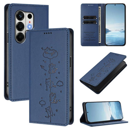 Cute Cats Embossed Magnetic RFID Vegan Leather Phone Case, For Tecno Camon 50 Pro 4G, For Tecno Camon 50 4G, For Tecno Pova Slim 5G / Spark Slim 4G, For Tecno Spark 40C, For Tecno Pova 7 Pro 5G, For Tecno Pova 7 5G, For Tecno Pop 10 / Infinix Smart 10 ...