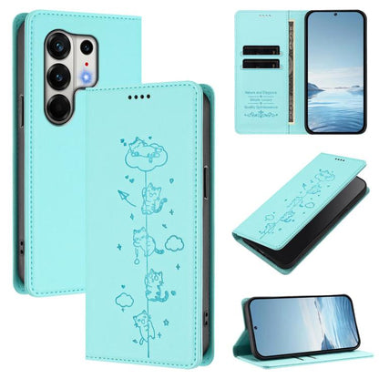 Cute Cats Embossed Magnetic RFID Vegan Leather Phone Case, For Tecno Camon 50 Pro 4G, For Tecno Camon 50 4G, For Tecno Pova Slim 5G / Spark Slim 4G, For Tecno Spark 40C, For Tecno Pova 7 Pro 5G, For Tecno Pova 7 5G, For Tecno Pop 10 / Infinix Smart 10 ...