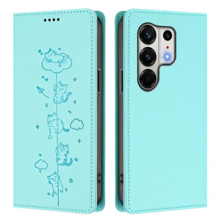 Cute Cats Embossed Magnetic RFID Vegan Leather Phone Case, For Tecno Camon 50 Pro 4G, For Tecno Camon 50 4G, For Tecno Pova Slim 5G / Spark Slim 4G, For Tecno Spark 40C, For Tecno Pova 7 Pro 5G, For Tecno Pova 7 5G, For Tecno Pop 10 / Infinix Smart 10 ...