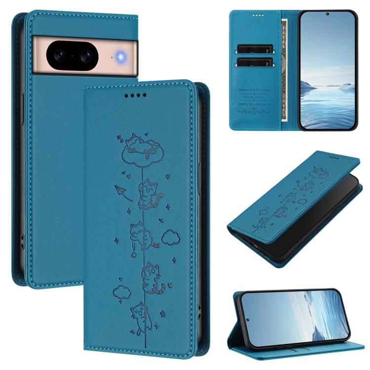 Cute Cats Embossed Magnetic RFID Vegan Leather Phone Case, For Google Pixel 11 Pro XL, For Google Pixel 11 Pro / Pixel 11, For Google Pixel 10a, For Google Pixel 10 Pro XL / Pixel 9 Pro XL, For Google Pixel 10 / 10 Pro / Pixel 9 / 9 Pro                ...