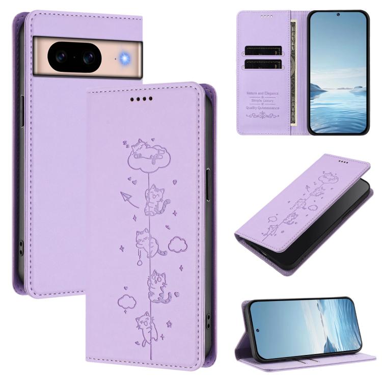 Cute Cats Embossed Magnetic RFID Vegan Leather Phone Case, For Google Pixel 11 Pro XL, For Google Pixel 11 Pro / Pixel 11, For Google Pixel 10a, For Google Pixel 10 Pro XL / Pixel 9 Pro XL, For Google Pixel 10 / 10 Pro / Pixel 9 / 9 Pro                ...
