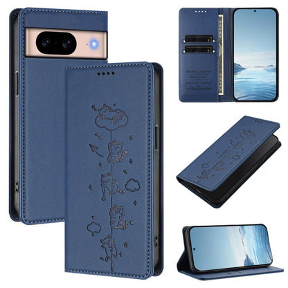 Cute Cats Embossed Magnetic RFID Vegan Leather Phone Case, For Google Pixel 11 Pro XL, For Google Pixel 11 Pro / Pixel 11, For Google Pixel 10a, For Google Pixel 10 Pro XL / Pixel 9 Pro XL, For Google Pixel 10 / 10 Pro / Pixel 9 / 9 Pro                ...