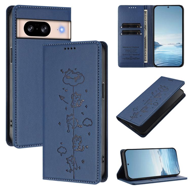 Cute Cats Embossed Magnetic RFID Vegan Leather Phone Case, For Google Pixel 11 Pro XL, For Google Pixel 11 Pro / Pixel 11, For Google Pixel 10a, For Google Pixel 10 Pro XL / Pixel 9 Pro XL, For Google Pixel 10 / 10 Pro / Pixel 9 / 9 Pro                ...