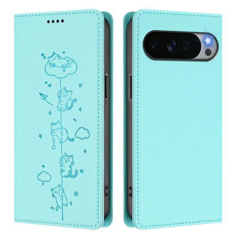 Cute Cats Embossed Magnetic RFID Vegan Leather Phone Case, For Google Pixel 11 Pro XL, For Google Pixel 11 Pro / Pixel 11, For Google Pixel 10a, For Google Pixel 10 Pro XL / Pixel 9 Pro XL, For Google Pixel 10 / 10 Pro / Pixel 9 / 9 Pro                ...