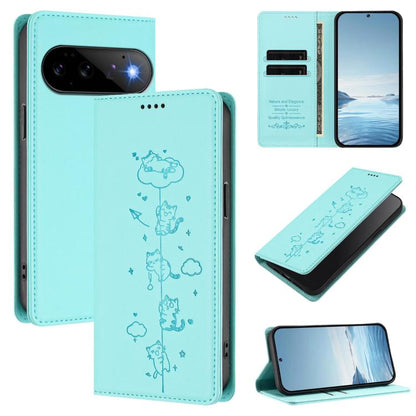 Cute Cats Embossed Magnetic RFID Vegan Leather Phone Case, For Google Pixel 11 Pro XL, For Google Pixel 11 Pro / Pixel 11, For Google Pixel 10a, For Google Pixel 10 Pro XL / Pixel 9 Pro XL, For Google Pixel 10 / 10 Pro / Pixel 9 / 9 Pro                ...