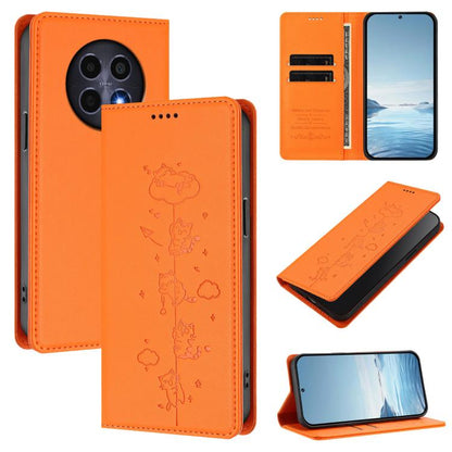 Cute Cats Embossed Magnetic RFID Vegan Leather Phone Case, For Realme 14 Pro+ 5G Global, For Realme GT7 Pro Racing / GT 7 Pro, For Realme C63 5G Global, For Realme 12 5G / 12x 5G Global, For Realme 13+ 5G Global, For Realme 13 4G / 12 4G Global        ...