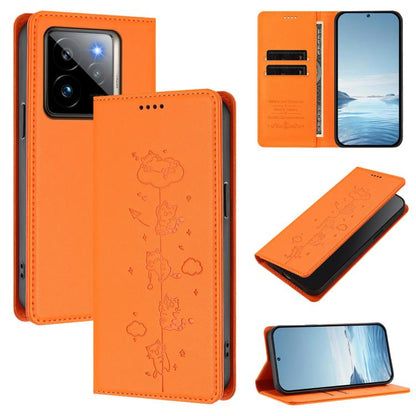 Cute Cats Embossed Magnetic RFID Vegan Leather Phone Case, For Realme 14 Pro+ 5G Global, For Realme GT7 Pro Racing / GT 7 Pro, For Realme C63 5G Global, For Realme 12 5G / 12x 5G Global, For Realme 13+ 5G Global, For Realme 13 4G / 12 4G Global        ...