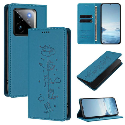 Cute Cats Embossed Magnetic RFID Vegan Leather Phone Case, For Realme 14 Pro+ 5G Global, For Realme GT7 Pro Racing / GT 7 Pro, For Realme C63 5G Global, For Realme 12 5G / 12x 5G Global, For Realme 13+ 5G Global, For Realme 13 4G / 12 4G Global        ...
