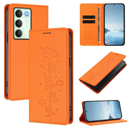 Cute Cats Embossed Magnetic RFID Vegan Leather Phone Case, For Realme C71 4G, For Realme GT 7 Global, For Realme 14x / C75 5G / V70, For Realme Narzo 80 Pro / 14 Pro 5G India, For Realme C75 4G Global / 14x 5G India, For Realme Narzo 80X               ...