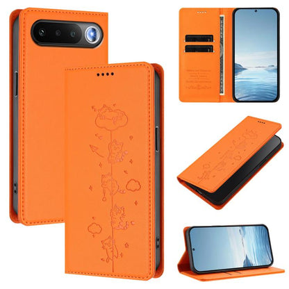 Cute Cats Embossed Magnetic RFID Vegan Leather Phone Case, For Realme 16T 5G, For Realme C100 5G / C85 4G / 5G / C83 5G, For Realme P4 Power 5G, For Realme Note 80 4G, For Realme C83 5G / C85 5G / 15x 5G India, For Realme 16 5G, For Realme 16 Pro+ 5G  ...