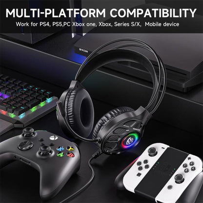 SoulBytes S200 3.5mm USB Wired LED Gaming Headset with Mic, S200