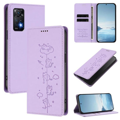 Cute Cats Embossed Magnetic RFID Vegan Leather Phone Case, For Redmi K60 / K60 Pro / Xiaomi Poco F5 Pro, For Redmi Note 12S / Note 11 4G, For Redmi A2+ / Redmi A1+ / Poco C50, For Redmi Note 12 Pro 4G / Note 11 Pro 4G / 5G, For Redmi Note 12 4G Global ...