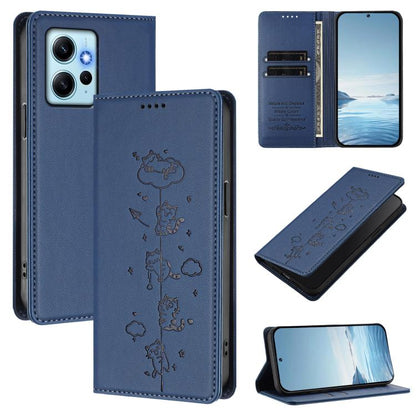 Cute Cats Embossed Magnetic RFID Vegan Leather Phone Case, For Redmi K60 / K60 Pro / Xiaomi Poco F5 Pro, For Redmi Note 12S / Note 11 4G, For Redmi A2+ / Redmi A1+ / Poco C50, For Redmi Note 12 Pro 4G / Note 11 Pro 4G / 5G, For Redmi Note 12 4G Global ...