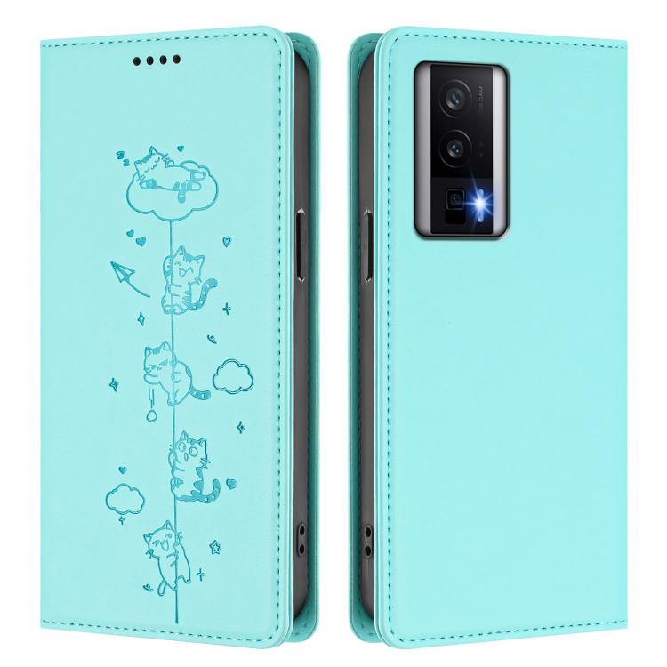 Cute Cats Embossed Magnetic RFID Vegan Leather Phone Case, For Redmi K60 / K60 Pro / Xiaomi Poco F5 Pro, For Redmi Note 12S / Note 11 4G, For Redmi A2+ / Redmi A1+ / Poco C50, For Redmi Note 12 Pro 4G / Note 11 Pro 4G / 5G, For Redmi Note 12 4G Global ...