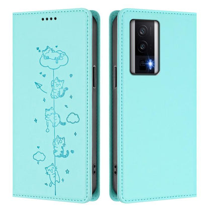 Cute Cats Embossed Magnetic RFID Vegan Leather Phone Case, For Redmi K60 / K60 Pro / Xiaomi Poco F5 Pro, For Redmi Note 12S / Note 11 4G, For Redmi A2+ / Redmi A1+ / Poco C50, For Redmi Note 12 Pro 4G / Note 11 Pro 4G / 5G, For Redmi Note 12 4G Global ...