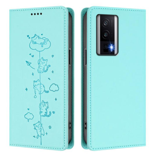 Cute Cats Embossed Magnetic RFID Vegan Leather Phone Case, For Redmi K60 / K60 Pro / Xiaomi Poco F5 Pro, For Redmi Note 12S / Note 11 4G, For Redmi A2+ / Redmi A1+ / Poco C50, For Redmi Note 12 Pro 4G / Note 11 Pro 4G / 5G, For Redmi Note 12 4G Global ...