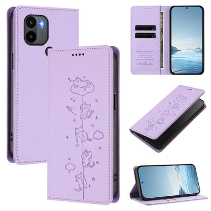 Cute Cats Embossed Magnetic RFID Vegan Leather Phone Case, For Redmi K60 / K60 Pro / Xiaomi Poco F5 Pro, For Redmi Note 12S / Note 11 4G, For Redmi A2+ / Redmi A1+ / Poco C50, For Redmi Note 12 Pro 4G / Note 11 Pro 4G / 5G, For Redmi Note 12 4G Global ...