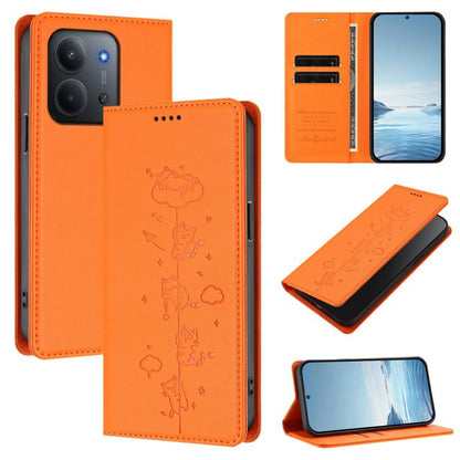 Cute Cats Embossed Magnetic RFID Vegan Leather Phone Case, For Redmi K90 Max 5G, For Redmi A7 Pro 4G / 5G 171mm / Poco C85x 5G, For Redmi 15a 5G, For Redmi Turbo 5 Max 5G / Poco X8 Pro Max 5G, For Redmi Turbo 5 5G / Poco X8 Pro 5G                      ...