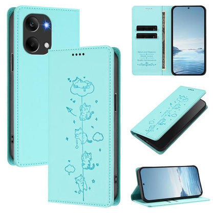 Cute Cats Embossed Magnetic RFID Vegan Leather Phone Case, For Redmi K90 Max 5G, For Redmi A7 Pro 4G / 5G 171mm / Poco C85x 5G, For Redmi 15a 5G, For Redmi Turbo 5 Max 5G / Poco X8 Pro Max 5G, For Redmi Turbo 5 5G / Poco X8 Pro 5G                      ...