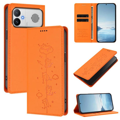 Cute Cats Embossed Magnetic RFID Vegan Leather Phone Case, For Redmi K90 Max 5G, For Redmi A7 Pro 4G / 5G 171mm / Poco C85x 5G, For Redmi 15a 5G, For Redmi Turbo 5 Max 5G / Poco X8 Pro Max 5G, For Redmi Turbo 5 5G / Poco X8 Pro 5G                      ...