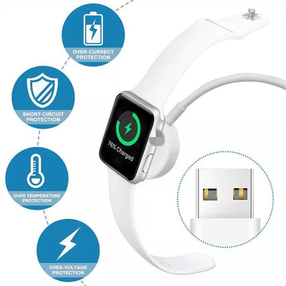 xDfind For Apple Watch Smart Watch Silicone Charging Holder and USB Charger Set, Silicone+USB (White), Silicone+USB (Black)