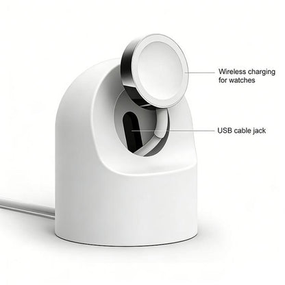 xDfind For Apple Watch Smart Watch Silicone Charging Holder and USB Charger Set, Silicone+USB (White), Silicone+USB (Black)