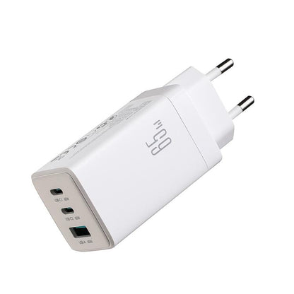 JOYROOM JR-TG10 65W GaN Dual Type-C, USB 3-Port Charger with Type-C to Type-C Cable, EU Plug