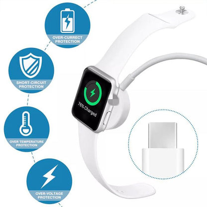 xDfind For Apple Watch Smart Watch Aluminum Alloy Charging Holder and Type-C Charger Set, Aluminum Alloy+Type-C