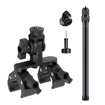 Universal Action Camera Bicycle Handlebar Double-Crab Clamp, With Adapter & Screw, Single Clamp, With Extension Rod & Adapter & Screw, With Extension Rod