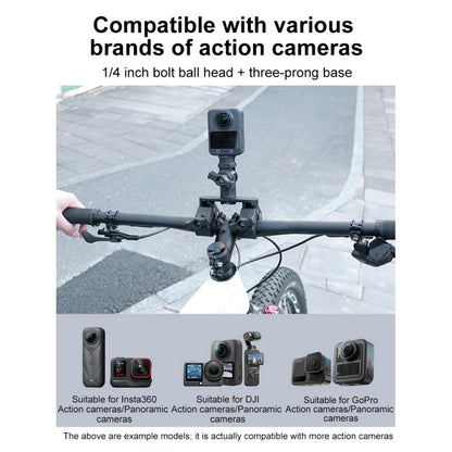 Universal Action Camera Bicycle Handlebar Double-Crab Clamp, With Adapter & Screw, Single Clamp, With Extension Rod & Adapter & Screw, With Extension Rod